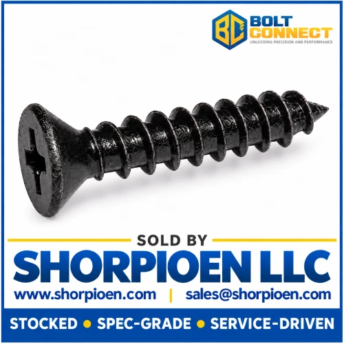 8-15X3/4 Phillips Flat Self Tap Screw Type A Full Thread 18 8 Stainless Steel Black Oxide (Pack Qty 4,000) BC-0812APF188B