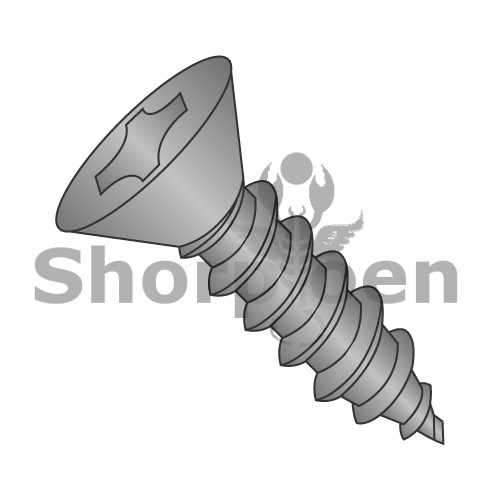 8-15X1 3/4 Phillips Flat Self Tapping Screw Type A Fully Threaded Black Oxide (Pack Qty 3,000) BC-0828APFB