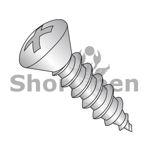 10-12X5/8 Phillips Oval Self Tapping Screw Type A Fully Threaded 18-8 Stainless Steel (Pack Qty 3,000) BC-1010APO188