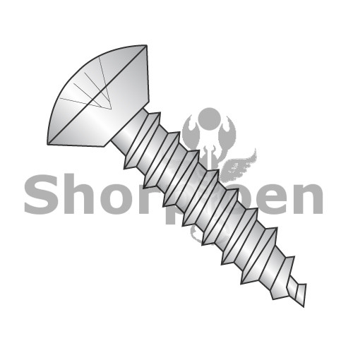 12-11X1/2 Phillips Oval Undercut Self Tapping Screw Full Thread Type A 18 8 Stainless Steel (Pack Qty 2,000) BC-1208APOU188