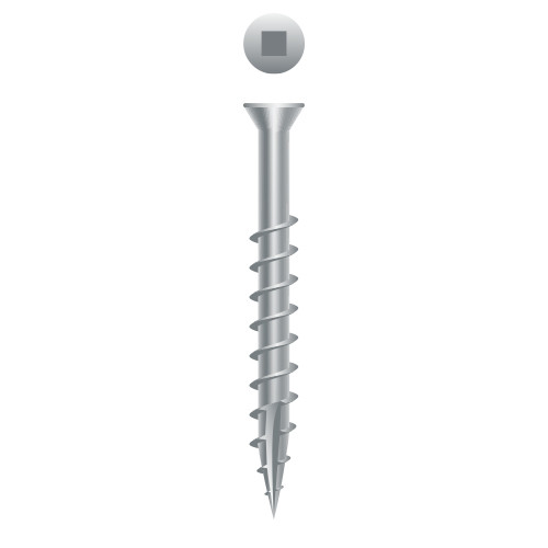7 x 1-5/8 305 Stainless Steel Square Drive Trim Head, Coarse Thread, Type 17 (Pack Qty 1000) X1QSSV