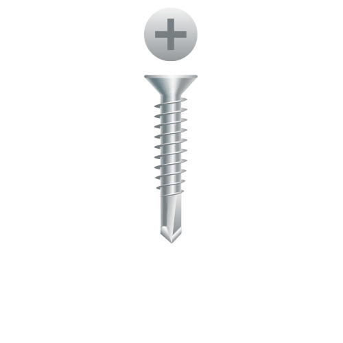 10-16 x 3/4 410 Stainless Steel Phillips Flat Head, Self-Drilling, Passivated & Waxed Point# 3 (Pack Qty 1000) 4F103V