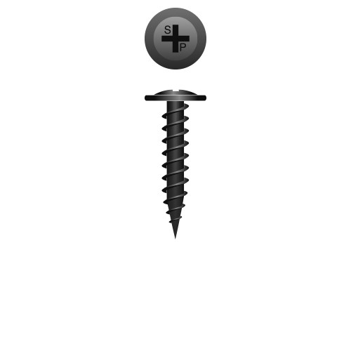 8 x 1-5/8 Drywall Phillips Modifi   Truss (R/W) Head, K-Lath, Black Oxide (Pack Qty 600) 90MBV