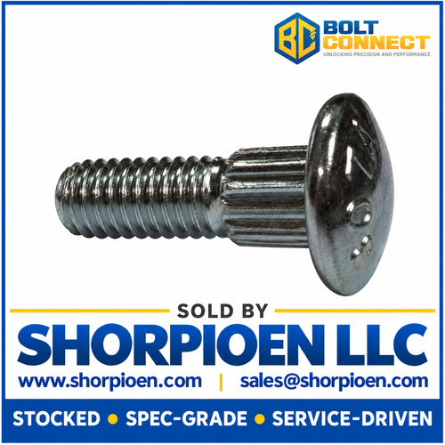 1/4-20X1 1/2 Ribbed Neck Carriage Bolt Fully Threaded Zinc (Pack Qty 1,500) BC-1424CR