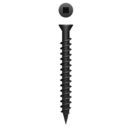 6 x 2-1/4 Drywall Square Drive Trim Head, Sharp Point, Phosphate Coating (Pack Qty 150) 2QTI