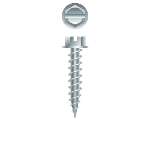 10 x 2 Needle Point Slotted Indented Hex Washer Head, Zinc Plated (Pack Qty 400) N10325V