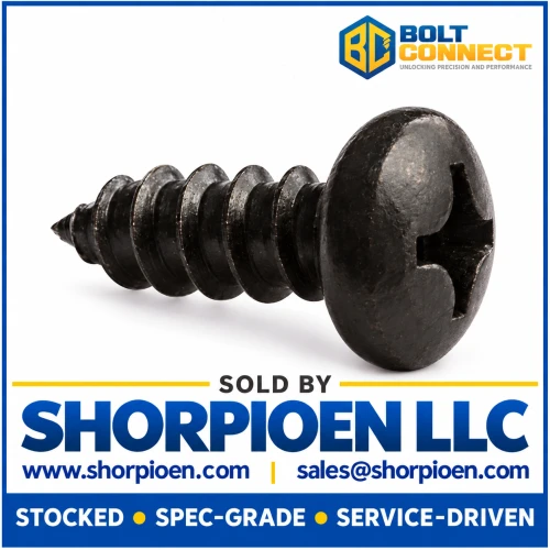 12-11X3/4 Phillips Pan Self Tapping Screw Type A Fully Threaded Black Oxide (Pack Qty 5,000) BC-1212APPB