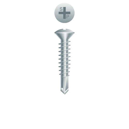 8-18 x 1 Phillips Oval Head, Zinc Plated Point# 2 (Pack Qty 1000) O88V