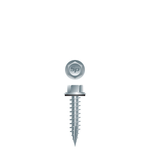 14-10 x 3 Pole Gripper Unslotted Indented Hex Washer Head w/304 Stainless (Pack Qty 1000) SA1448