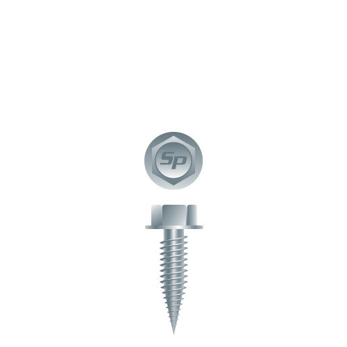 8-32 x 1/2 Unslotted Indented Hex Washer Head w/Serrations, Fine Thread, Razor Point, Zinc Plated (Pack Qty 1500) NU808V