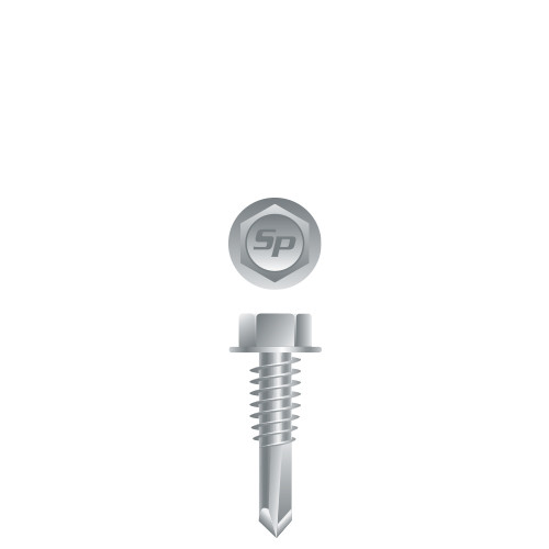 12-24 x 7/8 Unslotted Indented Hex Washer Head, Strong-Shield Coated Point# 4 (Pack Qty 4000) H4C