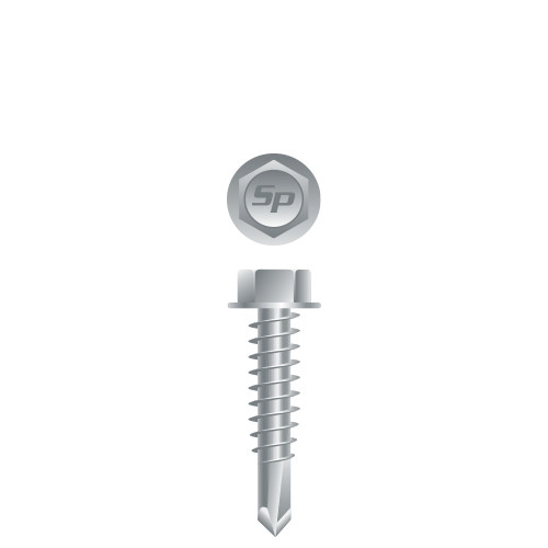 12-14 x 3 Unslotted Indented Hex Washer Head, Strong-Shield Coated Point# 3 (Pack Qty 50) H1248CI