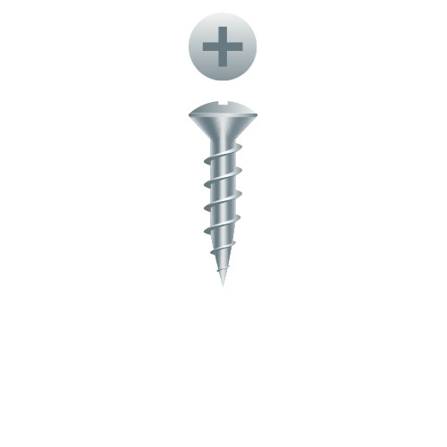 6 x 5/8 Woodworking Phillips Oval Head Particle Board Screw, Hinge Screw, Zinc Plated (Pack Qty 25000) 610OLZ