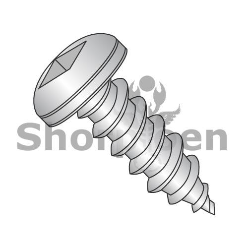 8-15X3  Square Pan Self Tapping Screw Type A Fully Threaded 18 8 Stainless Steel (Pack of 1000) BC-0848AQP188