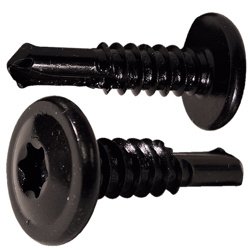 1/4-14X1 1/2  6 Lobe Modified Truss head Self Drilling Screw Full Thread Black Oxide And Oil (Pack of 1000) BC-1424KTMB