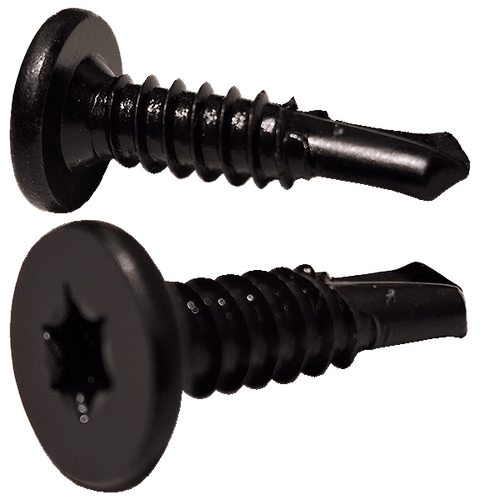 12-14X1 1/2  Six Lobe Pancake Head Self Drilling Screw Full Thread Black Oxide And Oil (Pack of 1500) BC-1224KTCB