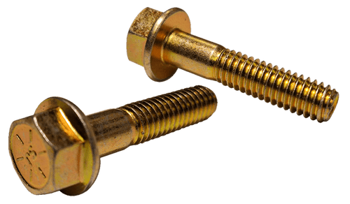 3/8-16X1  Hex Flange Non Serrated Frame Bolt Grade 8 Zinc Yellow Trivalent & Bake (Pack of 700) BC-3716BFY