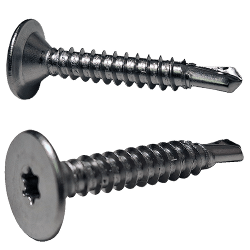 10-16X1  6 Lobe Wafer Head Full Thread Self Drilling Screw 410 Stainless Steel (Pack of 2500) BC-1016KWTF410