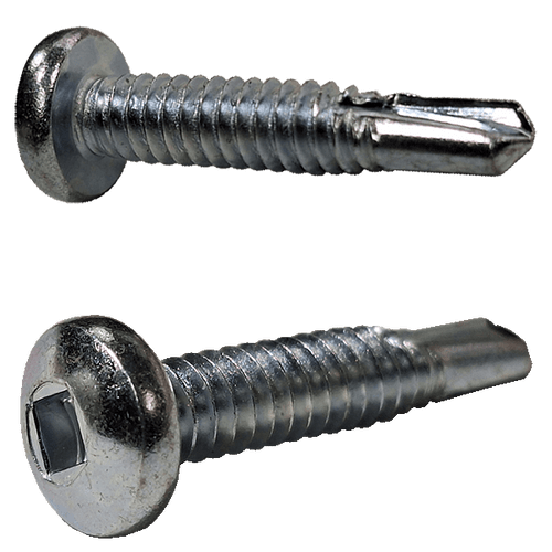 10-24X1/2  Square Pan Full Thread Self Drilling Screw W/Machine Screw Threads Zinc And Bake (Pack of 5000) BC-1008KQPMS