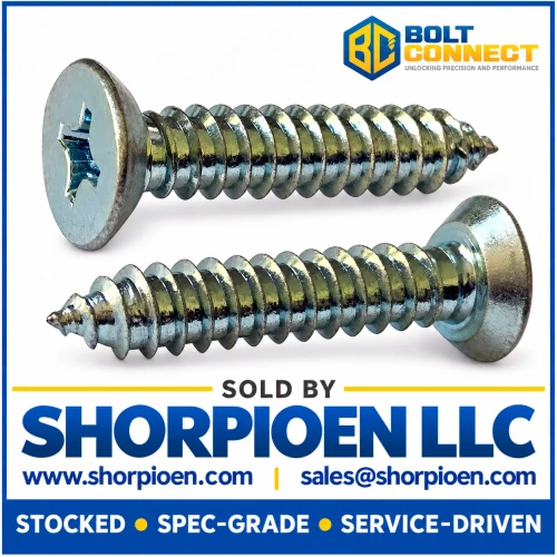 14-10X5/8 Phillip Flat Undercut Self Tapping Screw Type A Fully Threaded Zinc (Pack Qty 4,000) BC-1410APU