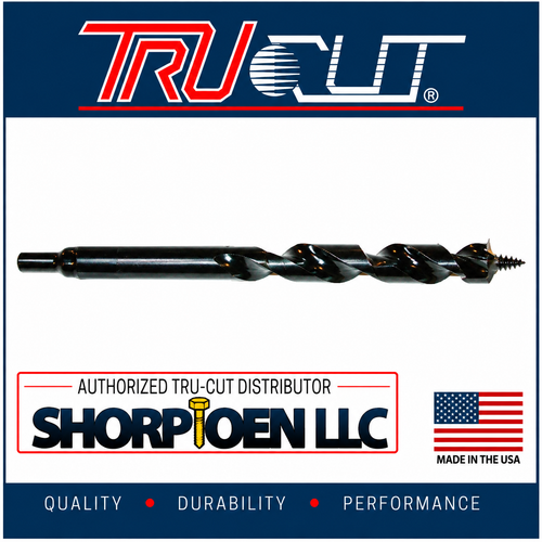 TRU-CUT FLEXIBIT FLEXIBLE BELLHANGER DRILL BIT SCREW POINT AUGER WOOD 3/16 SHANK 1/2X36 (Pack of 1 pc) Part No. BFS.50036