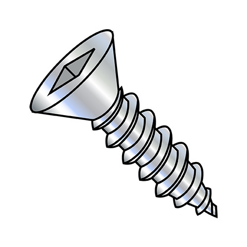 12-11X1 1/4 Square Flat Self Tapping Screw Type A Fully Threaded Zinc (Pack Qty 4,000) BC-1220AQF