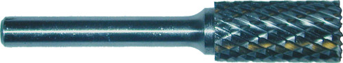 TRU-CUT CARBIDE BURR CYLINDRICAL WITH END CUT DOUBLE CUT 1/4 SHANK 7/16 DIA X1 HEAD LENGTH (Pack of 1 pc) Part No. CBSB-4
