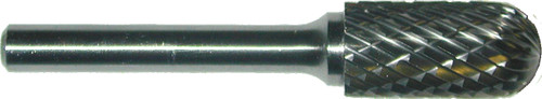 TRU-CUT CARBIDE BURR CYLINDRICAL BALL NOSE DOUBLE CUT 1/4 SHANK 1/4 DIA X5/8 HEAD LENGTH (Pack of 1 pc) Part No. CBSC-1