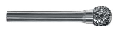 TRU-CUT CARBIDE BURR BALL SHAPE DOUBLE CUT 1/4 SHANK 3/8 DIA X3/8 HEAD LENGTH (Pack of 1 pc) Part No. CBSD-3