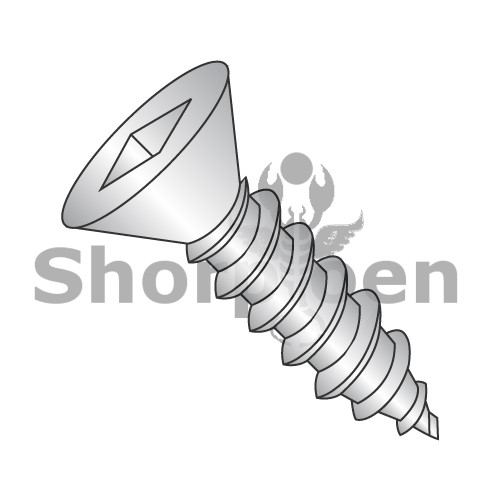 10-12X1 Square Flat Self Tapping Screw Type A Fully Threaded 18-8 Stainless Steel (Pack Qty 2,000) BC-1016AQF188