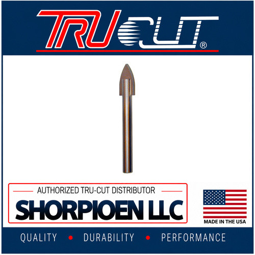 TRU-CUT GLASS AND TILE DRILL BIT SINGLE CARBIDE TIP 1/2 (Pack of 12) Part No. GD.500