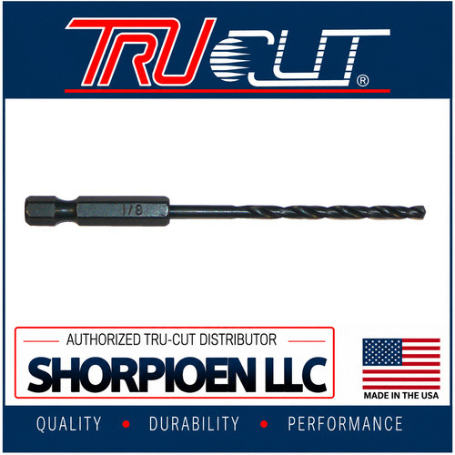 TRU-CUT QUICK CHANGE DRILL BIT HSS 1/4 HEX SHANK QUIKHEX 3/32X3-1/8 (Pack of 12) Part No. HX.093