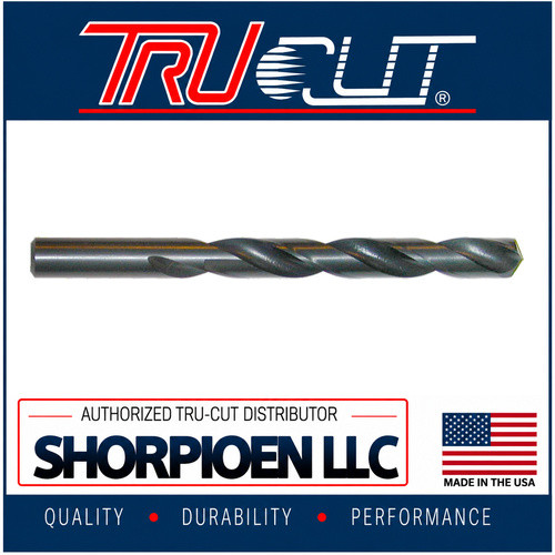 TRU-CUT JOBBER DRILL BIT HSS 118 POINT BLACK OXIDE 3/16X3-1/2  (Pack of 12)  Part No. JL.187