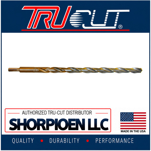 TRU-CUT EXTRA LENGTH DRILL BIT HSS 118 POINT LONGBOYS 1/2 3-FLAT SHANK 13/16X18 (Pack of 12) Part No. LF18.812