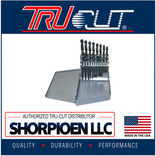 TRU-CUT DRILL BIT SET 21 PC JOBBER SET 1/16 THRU 3/8 BY 64THS METAL INDEX (Pack of 1) Part No. M-21