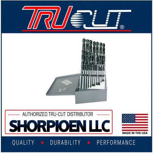 TRU-CUT DRILL BIT SET 29 PC JOBBER SET 1/16 THRU 1/2 BY 64THS METAL INDEX (Pack of 1 pc) Part No. M-29