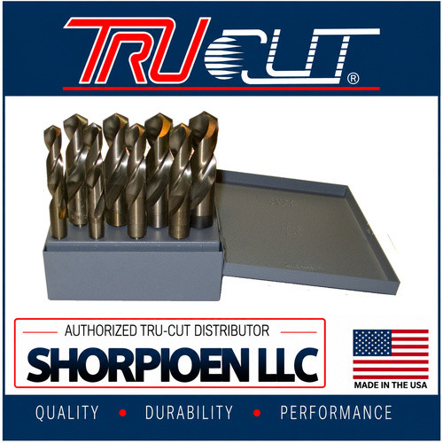 TRU-CUT DRILL BIT SET 8 PC SILVER & DEMING SET 9/16 THRU 1 BY 16THS COBALT (Pack of 1) Part No. M-8SDC