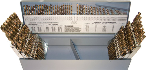 TRU-CUT DRILL BIT SET 115 PC COMPLETE INDEX SET COBALT 1/16-1/2 BY 64THS #1-#60 A-Z (Pack of 1 pc) Part No. MCOB-115