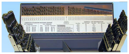 TRU-CUT DRILL BIT SET 115 PC COMPLETE INDEX SET HEAVY DUTY 135 SPLIT-POINT 1/16-1/2 BY 64THS #1-#60 A-Z (Pack of 1 pc) Part No. MHD-115