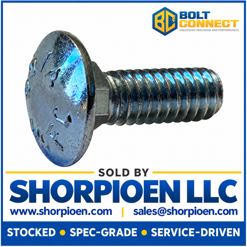 10-24X2 1/2 Carriage Bolt Fully Threaded Zinc (Pack Qty 1,000) BC-1040C