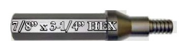 TRU-CUT PRAXIS SHANK 7/8 X 3-1/4 HEX (Pack of 1 pc) Part No. PCTT3875
