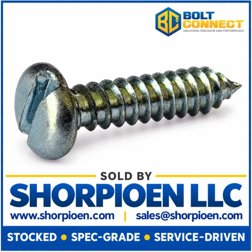 6-18X3/4 Slotted Pan Self Tapping Screw Type A Fully Threaded Zinc (Pack Qty 10,000) BC-0612ASP