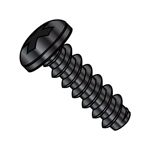 2-32X3/8 Phillips Pan Self Tapping Screw Type B Fully Threaded Black Oxide (Pack Qty 10,000) BC-0206BPPB
