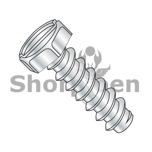1/4-14X1/2 Slotted Indented Hex Self Tapping Screw Type B Fully Threaded Zinc (Pack Qty 4,000) BC-1408BSH