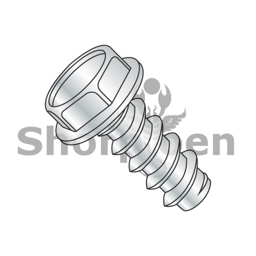 10-16X3/8 Unslotted Indented Hex washer Self Tapping Screw Type B Full Thread Zinc (Pack Qty 8,000) BC-1006BW