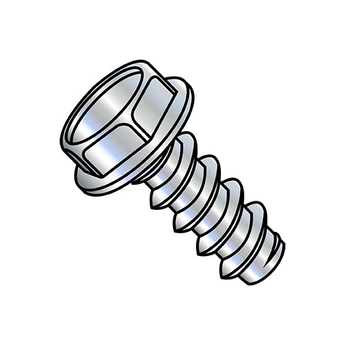 1/4-14X2 Unslotted Indented Hex washer Self Tapping Screw Type B Full Thread Zinc (Pack Qty 900) BC-1432BW