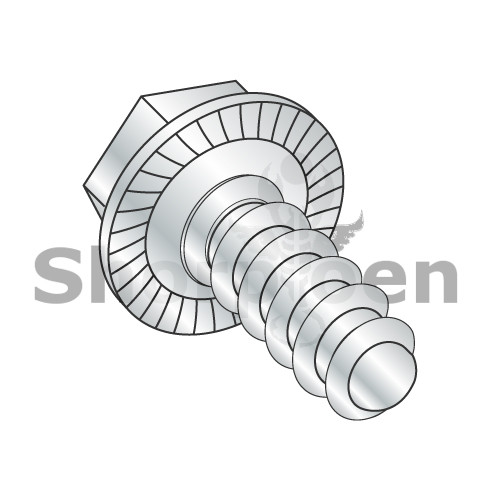 10-16X1/2 Unslotted Indent Hex Washer Serrated Self Tap Screw Type B Full Thread Zinc (Pack Qty 8,000) BC-1008BWS