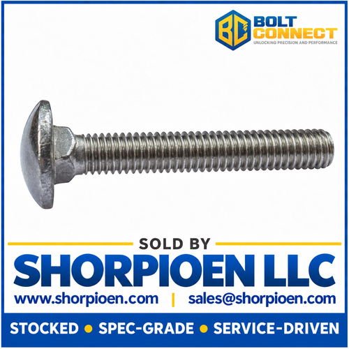 1/4-20X5/8 Carriage Bolt 18 8 Stainless Steel Fully Threaded (Pack Qty 1,000) BC-1410C188