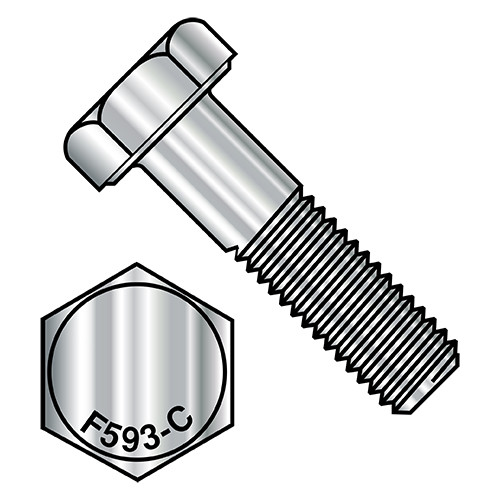 1/4-20X6 Hex Cap Screw 18-8 Stainless Steel (Pack Qty 100) BC-1496CH188