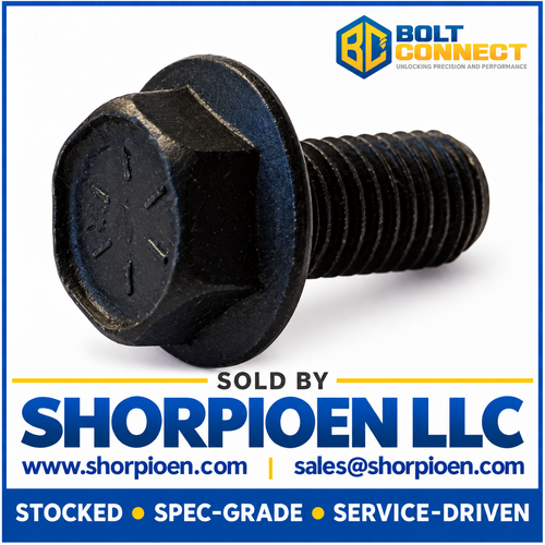 1/4-20X2 1/2 Hex Head Flange Non Serrated Frame Bolt IFI-111 2002 Grade 8 Black Phosphate (Pack Qty 500) BC-1440BF